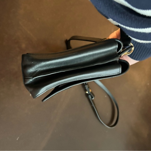 Luana Italy- mini satchel 100% leather purse in Ebony with brass hardware - Picture 11 of 15